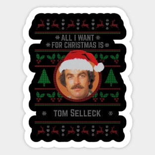 Tom Selleck // All I Want For Christmas Sticker